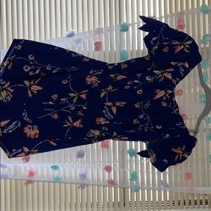 Blue floral romper